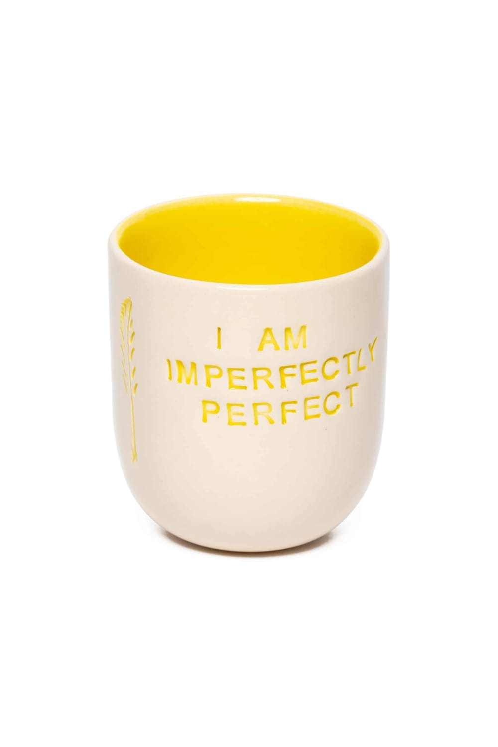 Feeling Good Inside-“ I Am Imperfectly Perfect ” Yellow Mood Mug-Bardak-2-milagron.live