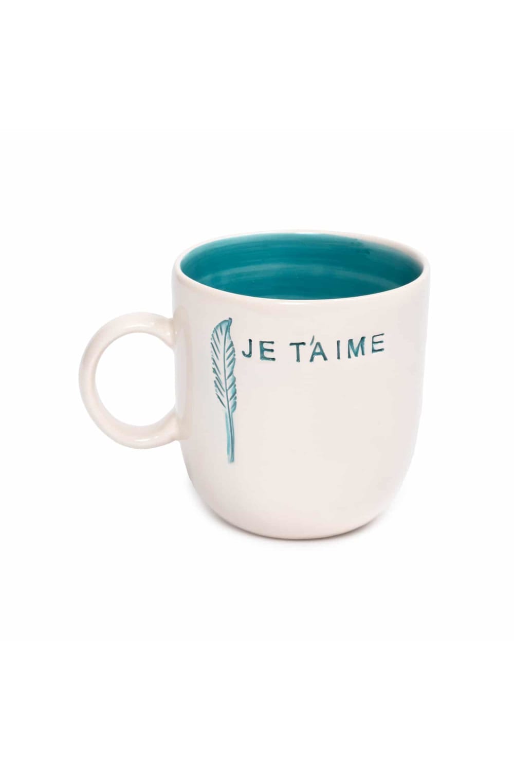 Feeling Good Inside-Je T’aime Kulplu Deniz Yeşili Mug – L’amour Paris-Bardak-1-milagron.live