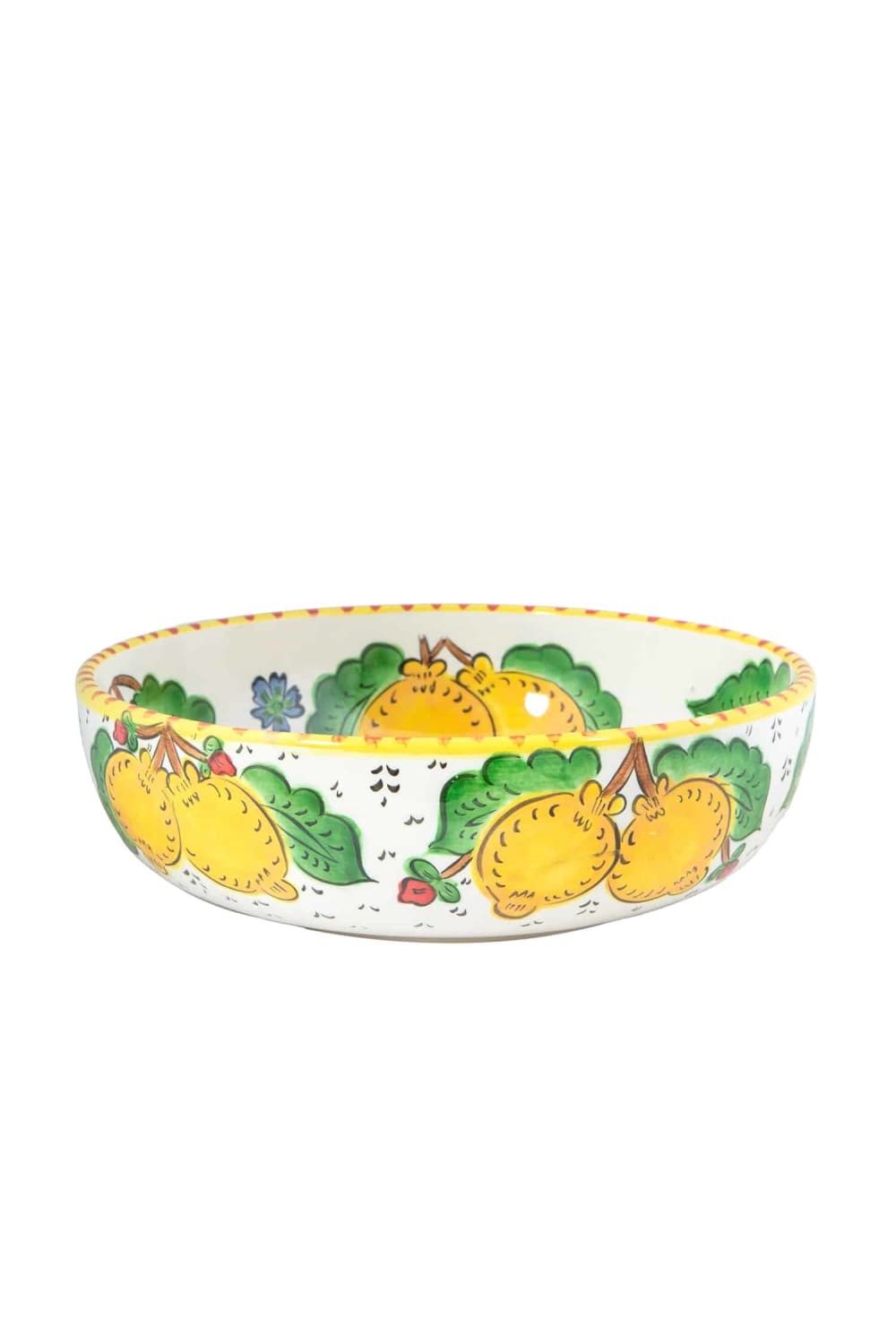 Feeling Good Inside-Sicilian Lemon Collection Handmade Limon Desenli Seramik Salata Kasesi-Tabak & Kase-1-milagron.live