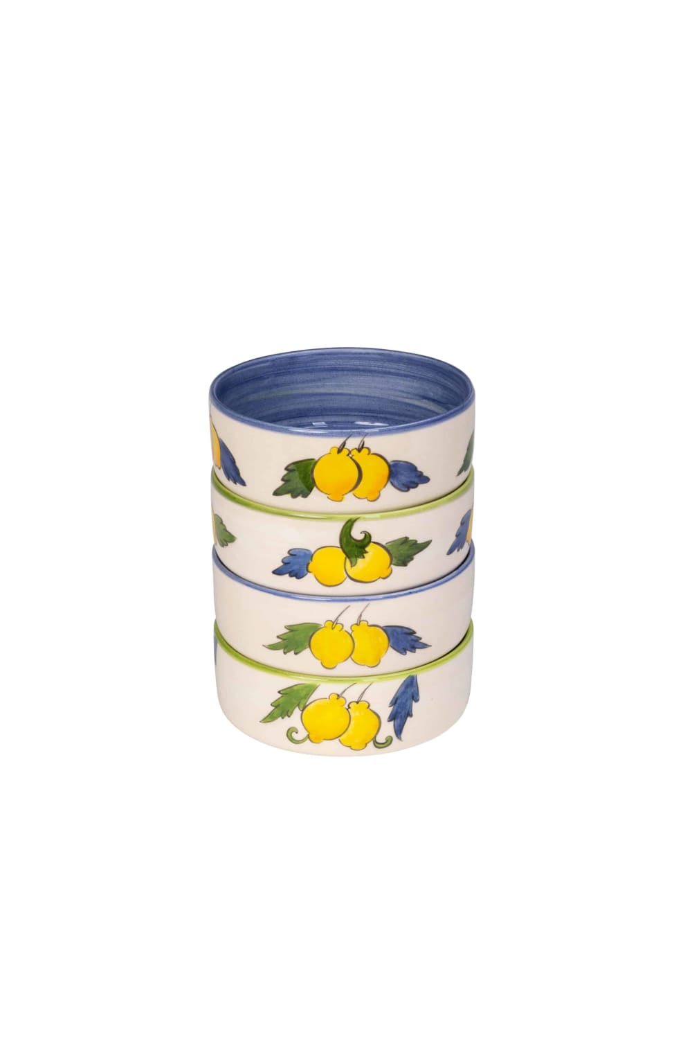 Feeling Good Inside-Sorrento Lemon Collection Handmade Seramik 4’lü Midi Kase Set-Tabak & Kase-1-milagron.live