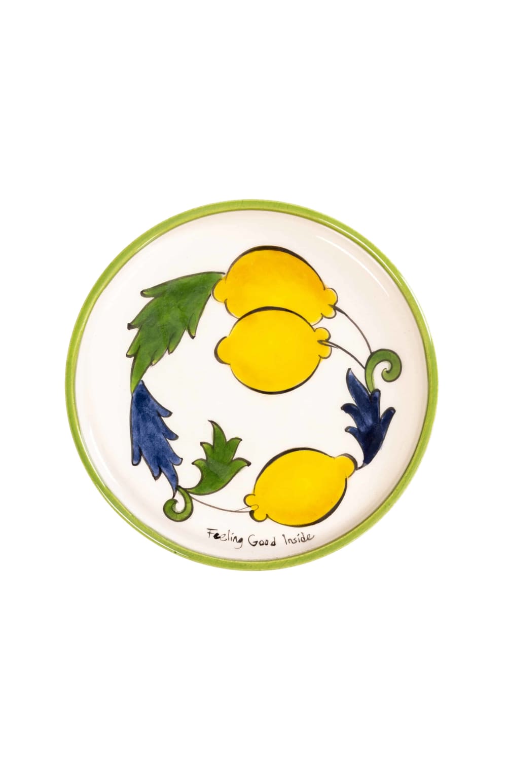 Feeling Good Inside-Sorrento Lemon Collection Handmade Seramik Yeşil Mini Tabak-Tabak & Kase-1-milagron.live
