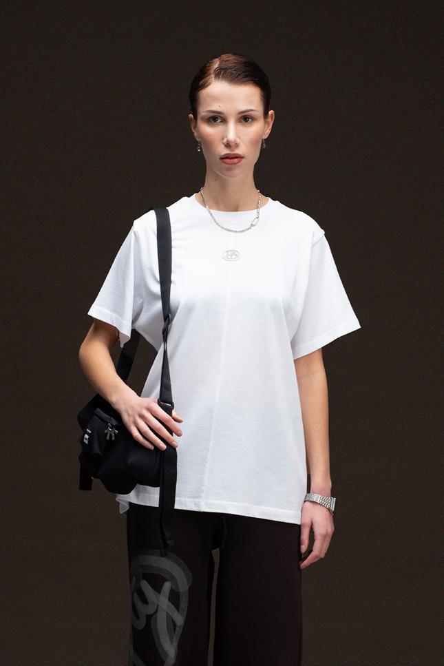Fifty Pieces-Beyaz Loose Fit Sırt Baskılı T-Shirt-T-Shirts-4-milagron.live