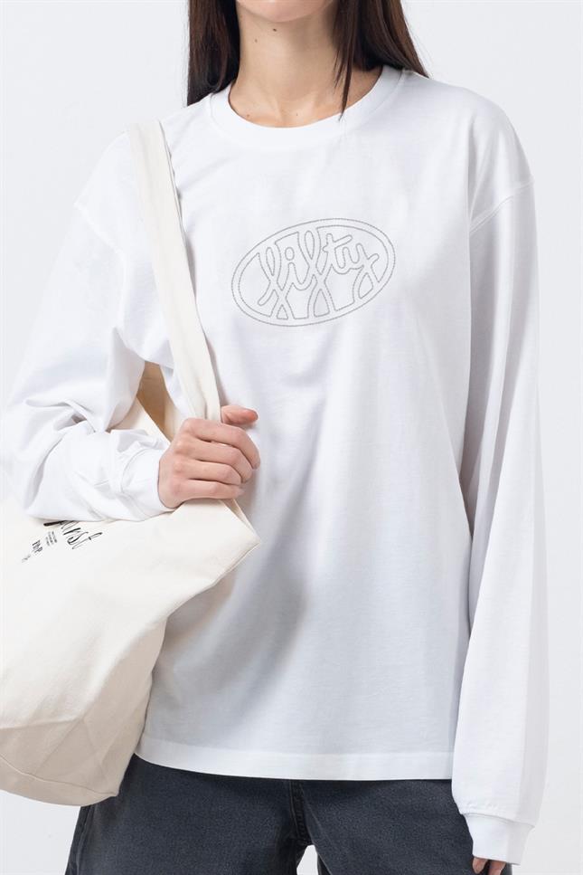 Fifty Pieces-Beyaz Uzun Kollu Oversize T-Shirt-T-Shirts-2-milagron.live