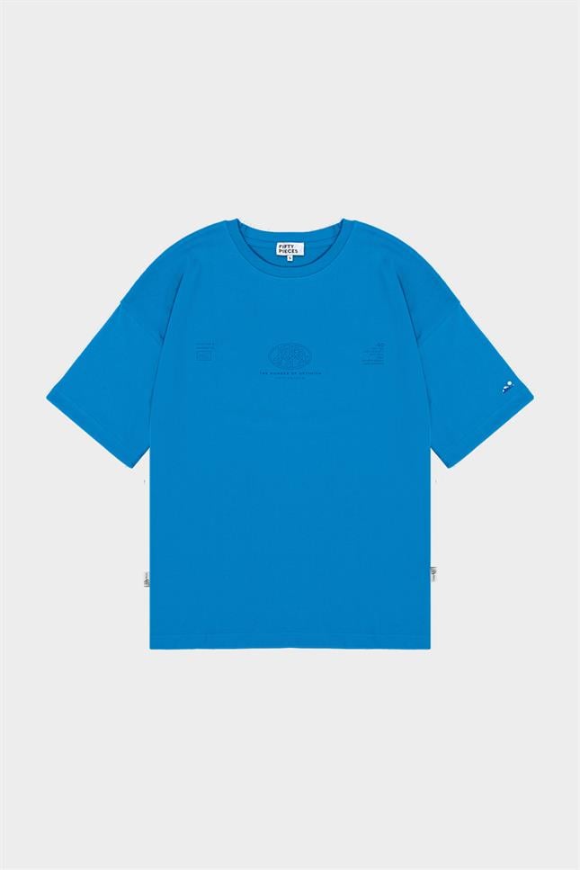 Fifty Pieces-Canlı Mavi Core Düşük Omuzlu T-Shirt-T-Shirts-5-milagron.live