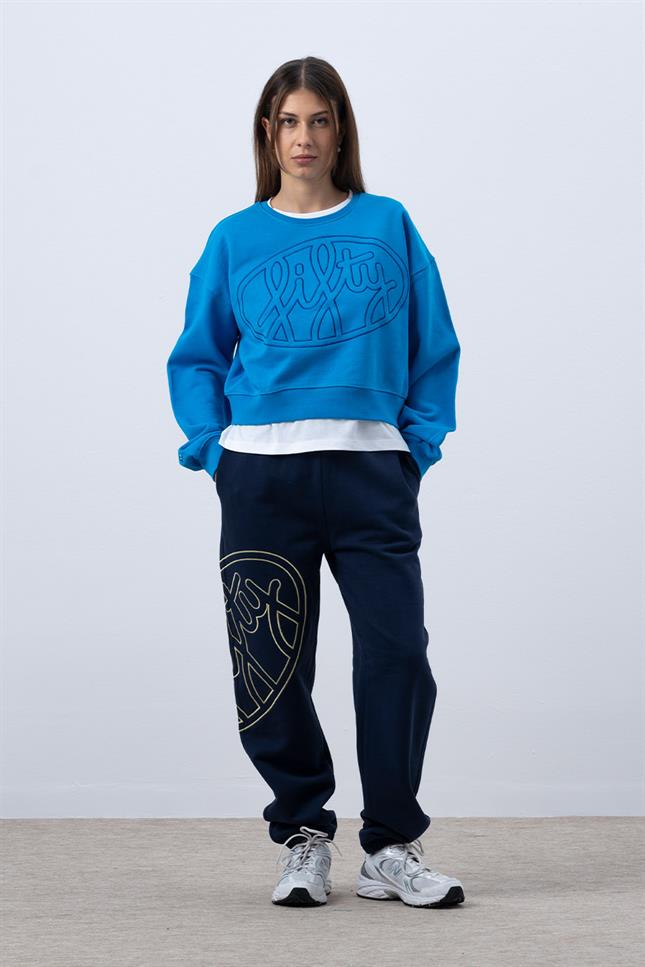 Fifty Pieces-Canlı Mavi Core Mid Length Sweatshirt-Sweatshirts & Hoodies-3-milagron.live