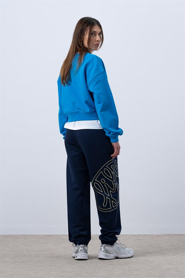 Fifty Pieces-Canlı Mavi Core Mid Length Sweatshirt-Sweatshirts & Hoodies-5-milagron.live