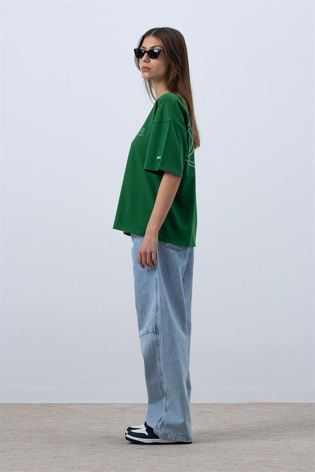 Fifty Pieces-Canlı Yeşil Core Oversize T-Shirt-T-Shirts-5-milagron.live