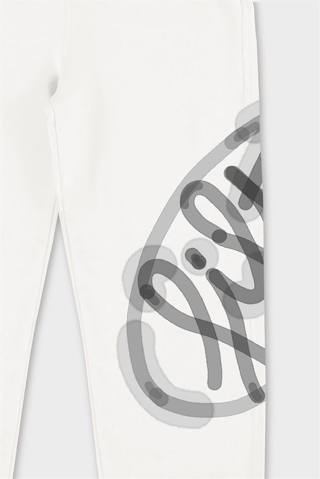 Kadın Beyaz Loose Fit Jogger Pantolon