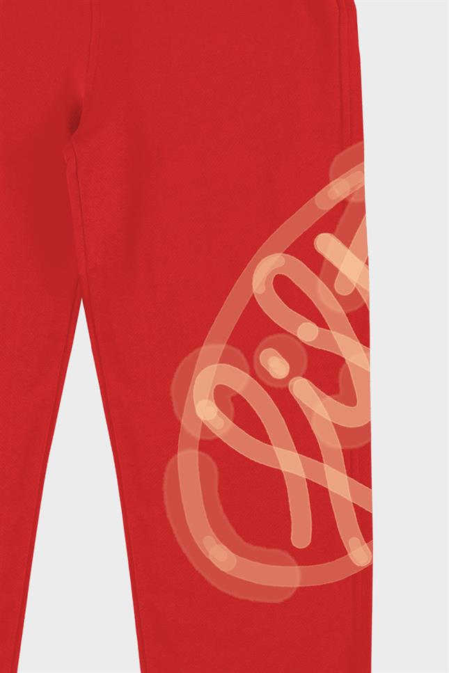Kadın Kırmızı Loose Fit Jogger Pantolon