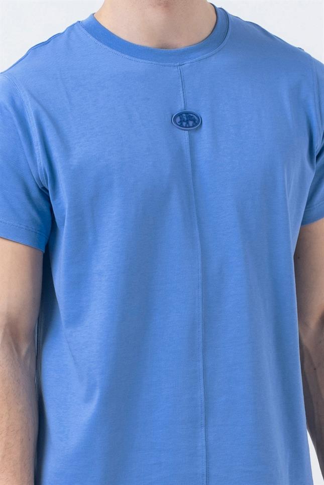 Fifty Pieces-Mavi Regular Fit Sırt Baskılı T-Shirt-T-Shirts-3-milagron.live