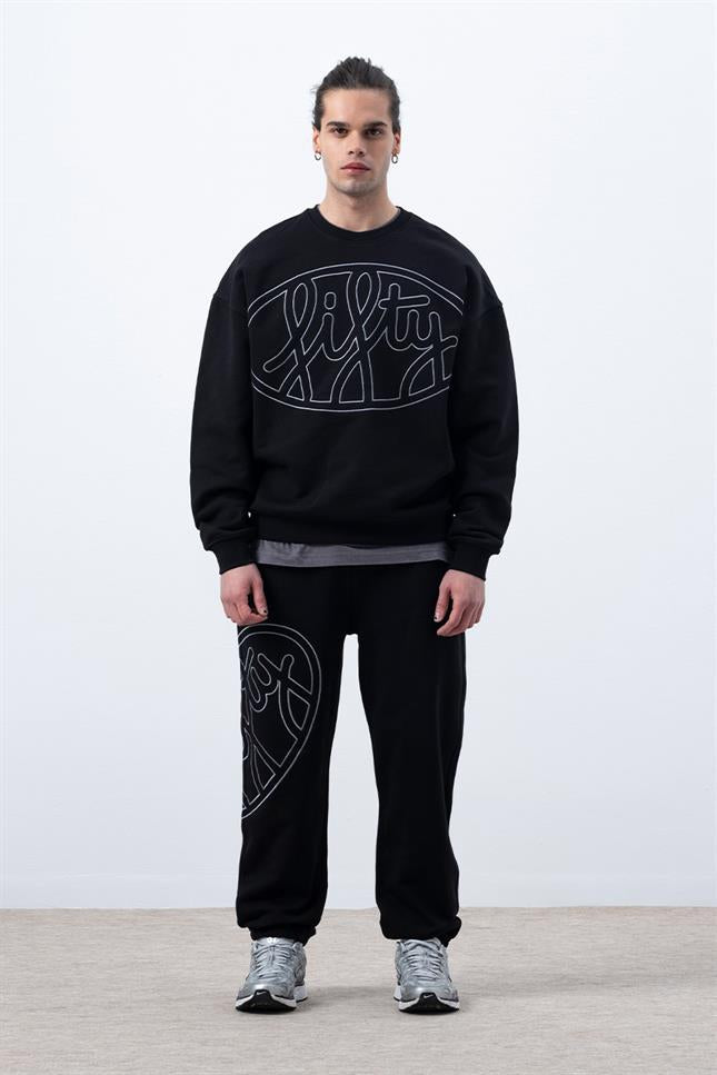 Fifty Pieces-Siyah Core Loose Fit Jogger-Eşofman-3-milagron.live