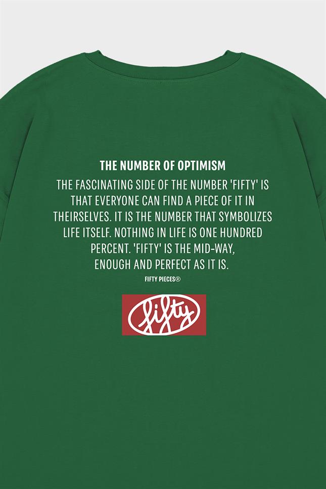 Fifty Pieces-Yeşil Oversize Sırt Baskılı T-Shirt-T-Shirts-10-milagron.live
