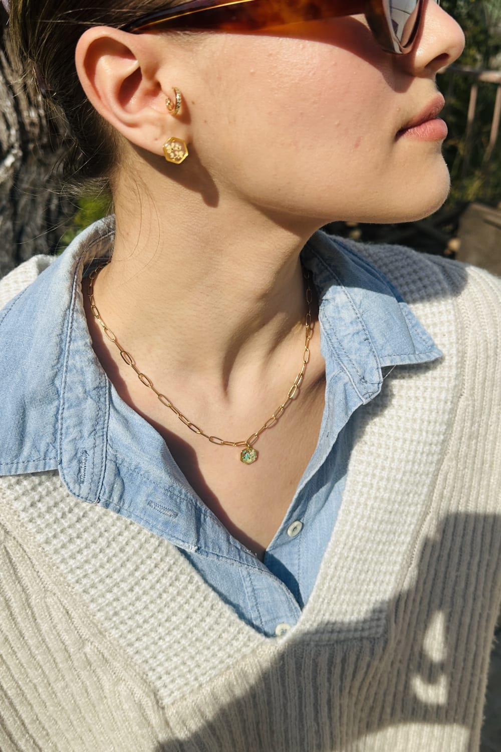 Fiorel Design-Golden Garden Lil Hexagon - Blue-Kolye-2-milagron.live