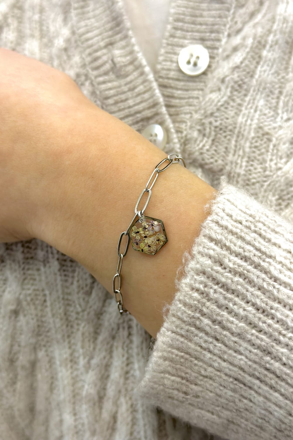 Fiorel Design-Golden Garden Rhodium - Lilac Bileklik-Bileklik-2-milagron.live