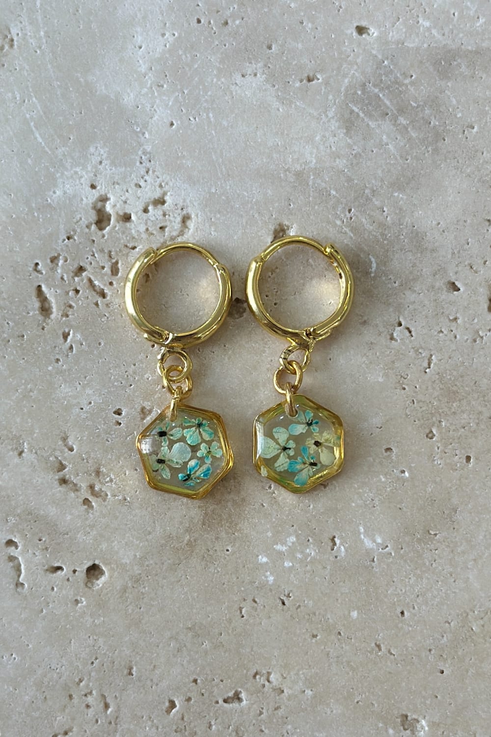 Fiorel Design-Teeny Weeny Drop Hexagon - Blue-Küpe-1-milagron.live