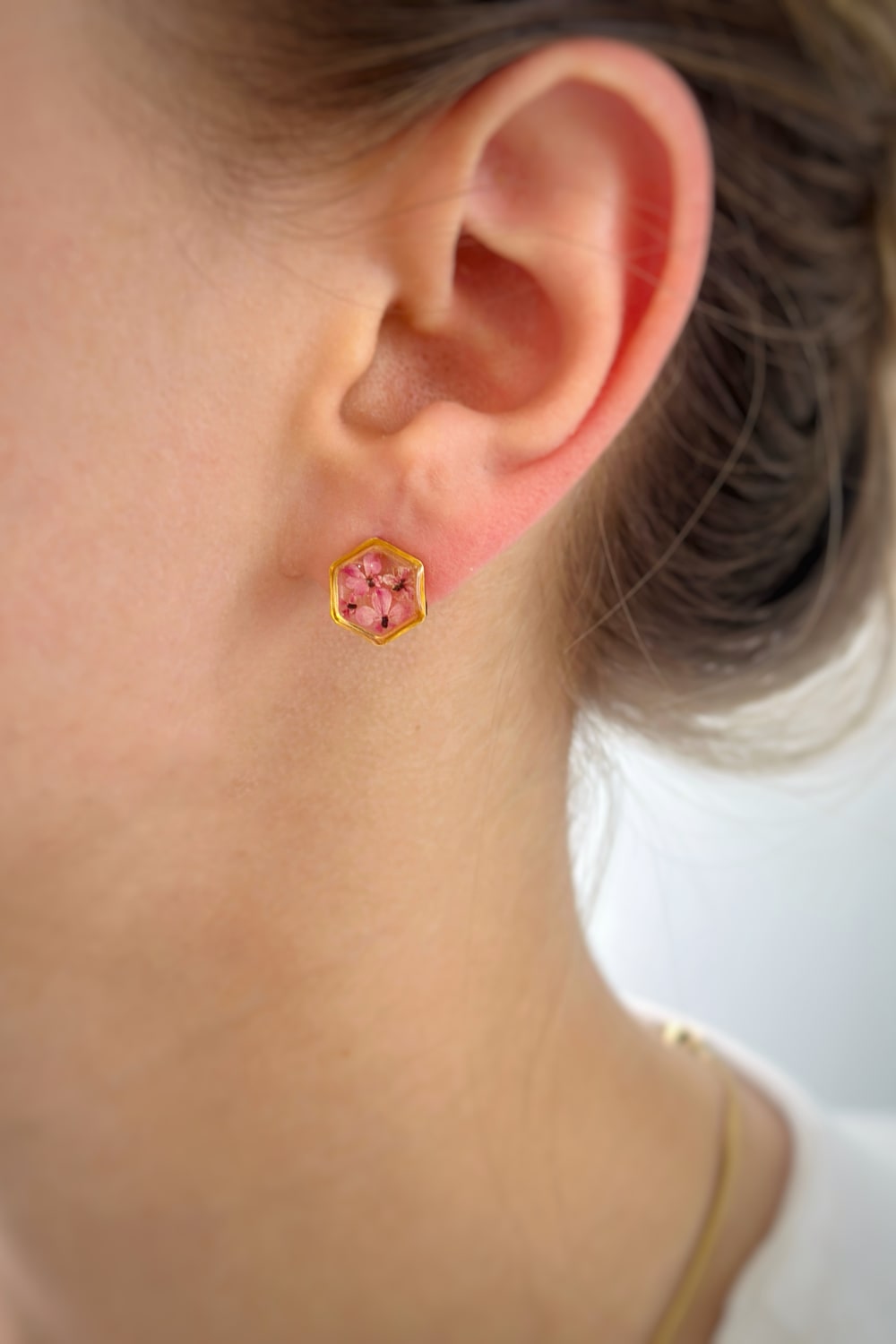 Fiorel Design-Teeny Weeny Hexagon - Purple Küpe-Küpe-2-milagron.live