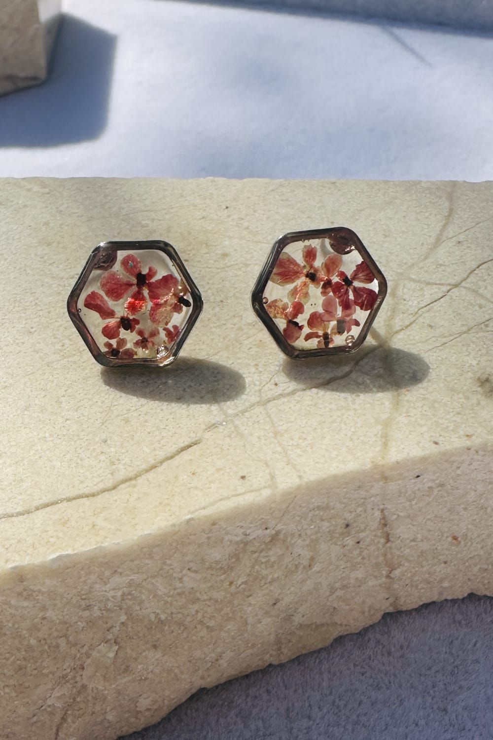 Fiorel Design-Teeny Weeny Hexagon Rhodium - Pink-Küpe-3-milagron.live