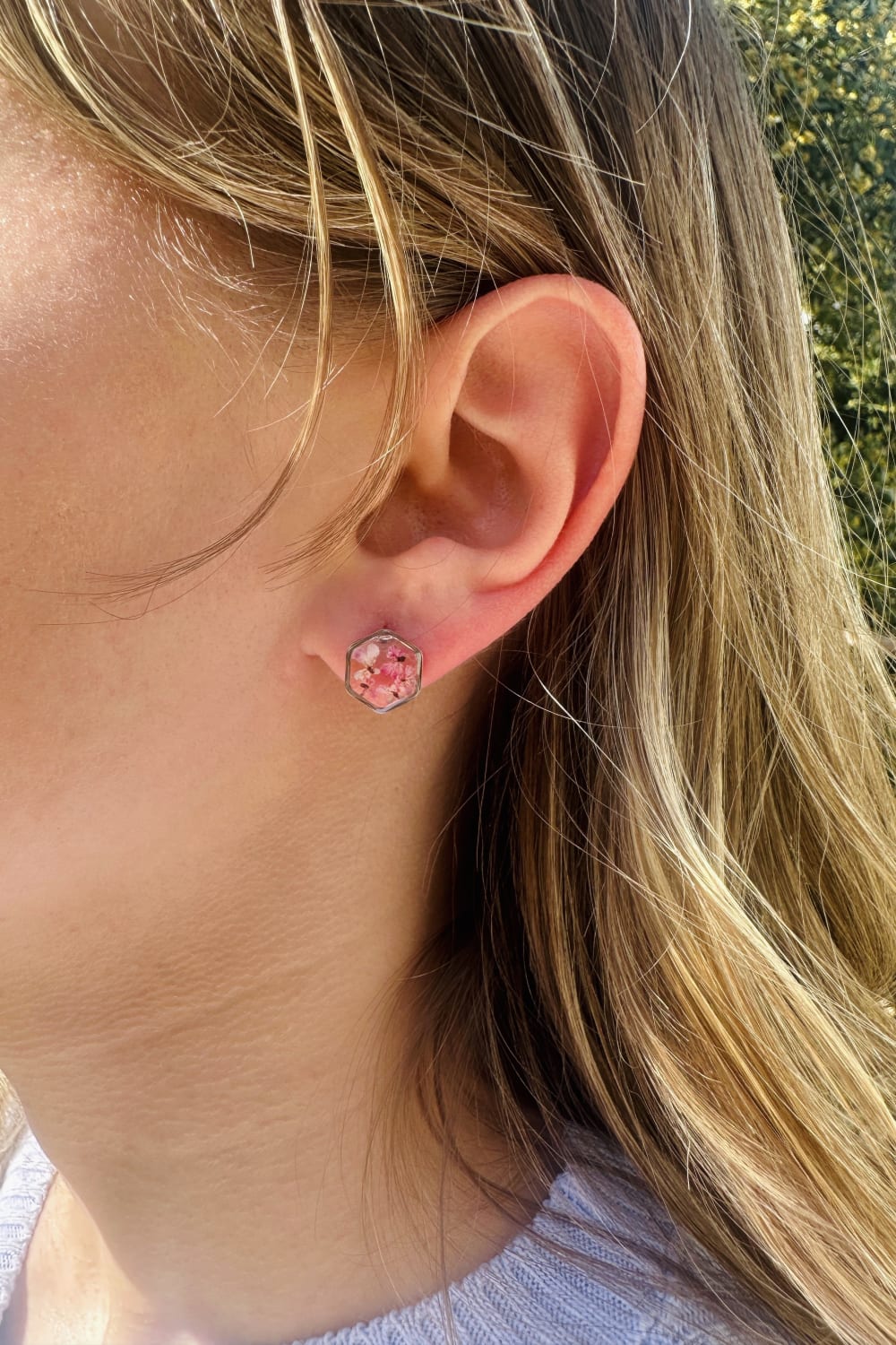 Fiorel Design-Teeny Weeny Hexagon Rhodium - Purple-Küpe-2-milagron.live
