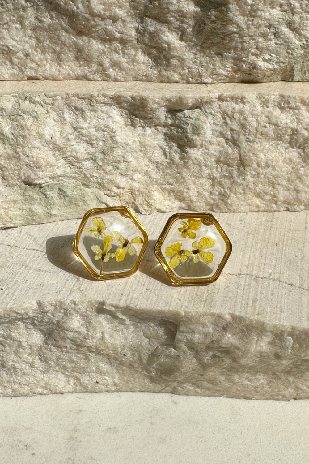 Fiorel Design-Teeny Weeny Hexagon - Yellow Küpe-Küpe-1-milagron.live