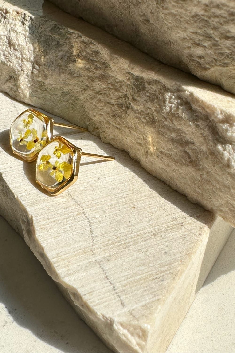 Fiorel Design-Teeny Weeny Hexagon - Yellow Küpe-Küpe-3-milagron.live