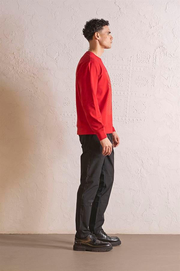 GMG Firenze-Bisiklet Yaka Geometrik Baskılı Erkek Sweatshirt-SWEATSHIRT-6-milagron.live