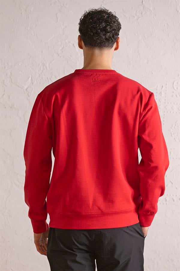 GMG Firenze-Bisiklet Yaka Geometrik Baskılı Erkek Sweatshirt-SWEATSHIRT-7-milagron.live