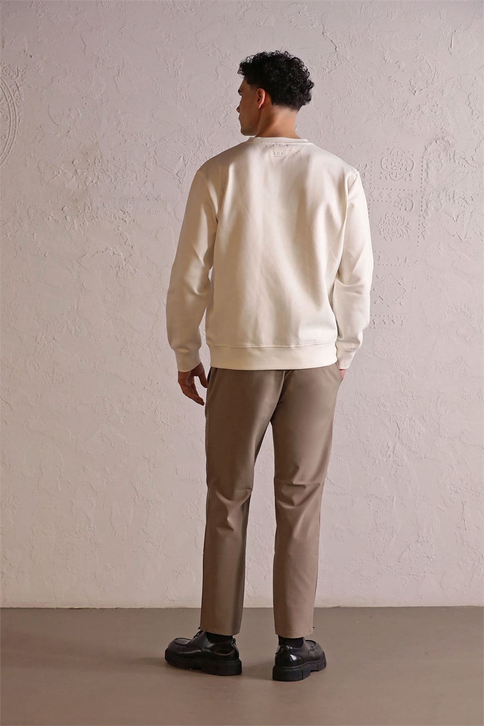 GMG Firenze-Bisiklet Yaka Geometrik Baskılı Erkek Sweatshirt-Winter'26-3-milagron.live