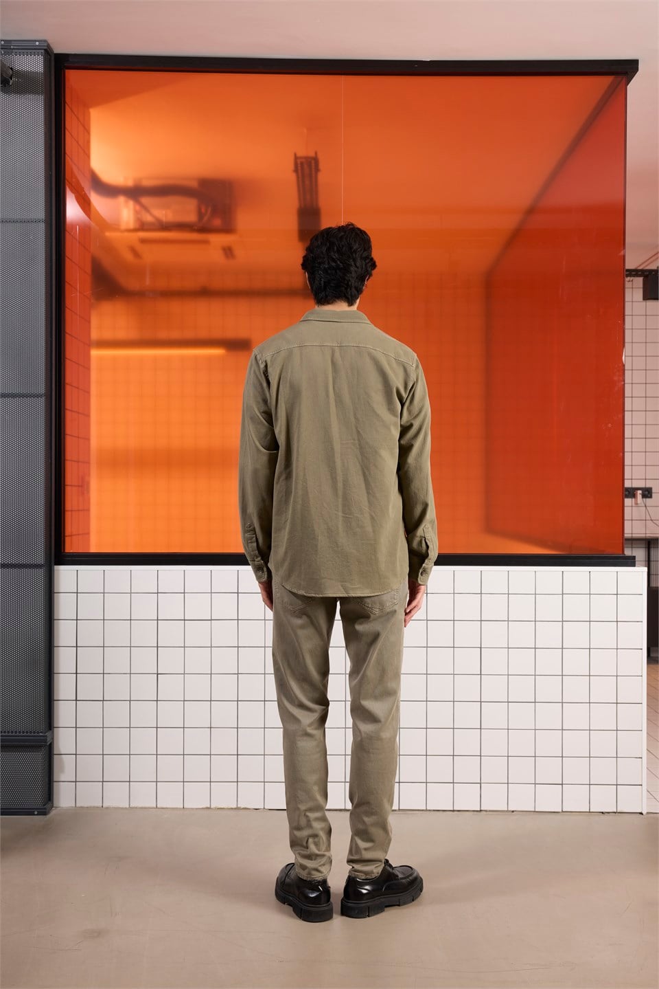 GMG Firenze-Regular Fit Moleskin Kumaş Erkek Dış Gömlek-SWEAT MONT-4-milagron.live