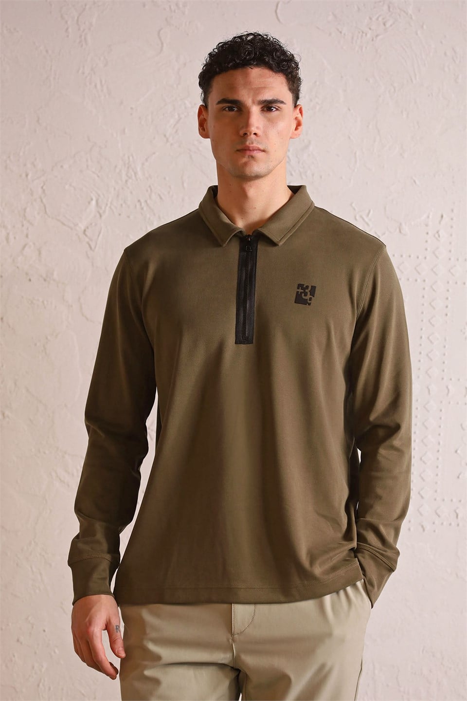 GMG Firenze-Polo Yaka Dikiş Detaylı Erkek Sweatshirt-Sweatshirts & Hoodies-4-milagron.live