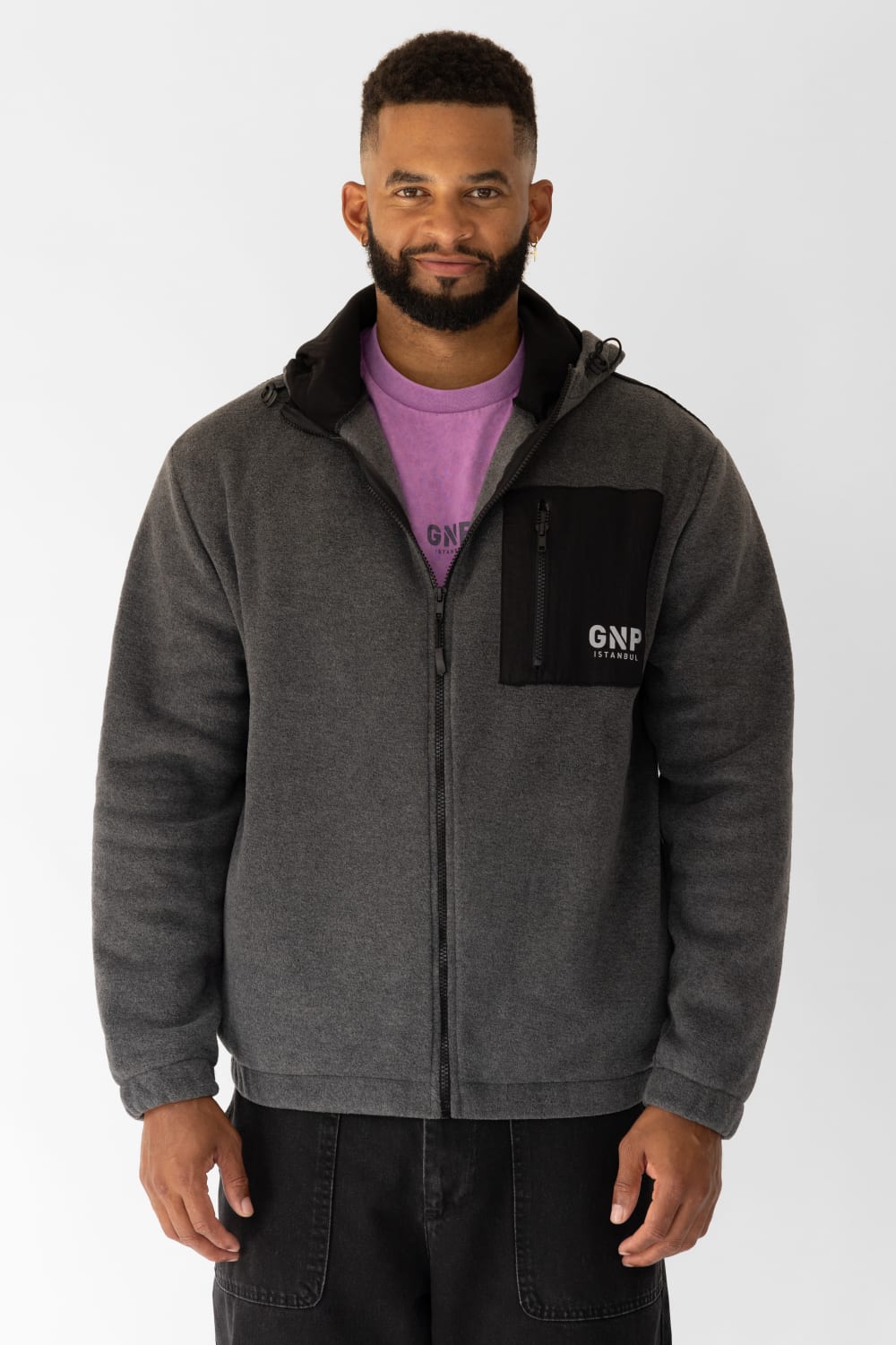GNP İstanbul-Antrachite Polar Zip Through-Sweatshirts & Hoodies-1-milagron.live