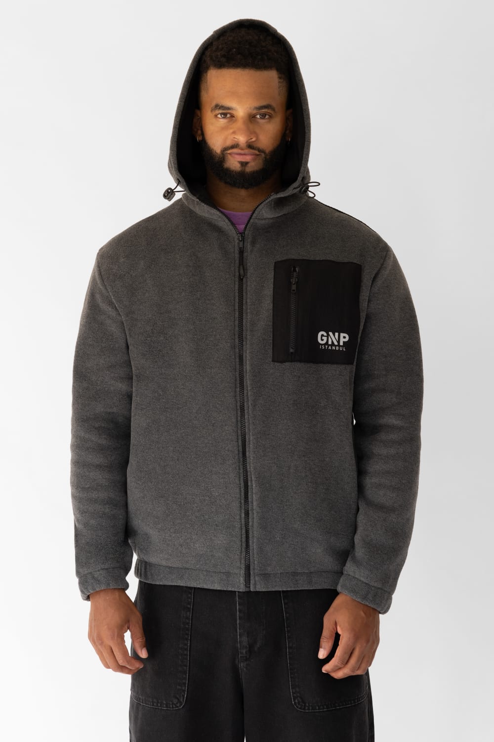 GNP İstanbul-Antrachite Polar Zip Through-Sweatshirts & Hoodies-3-milagron.live