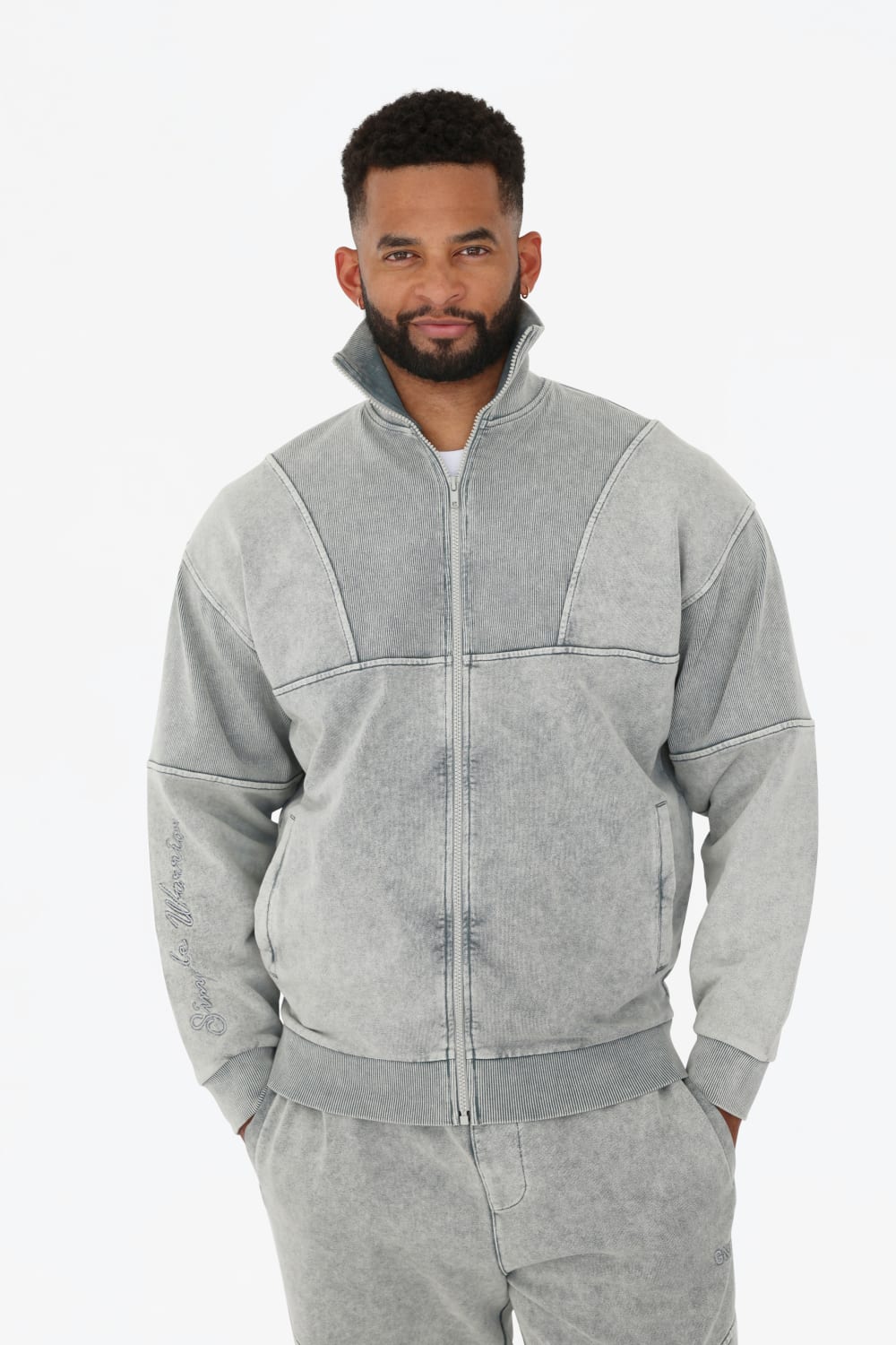 GNP İstanbul-Zip Through Retro Track Neck Sweatshirt-Sweatshirts & Hoodies-1-milagron.live