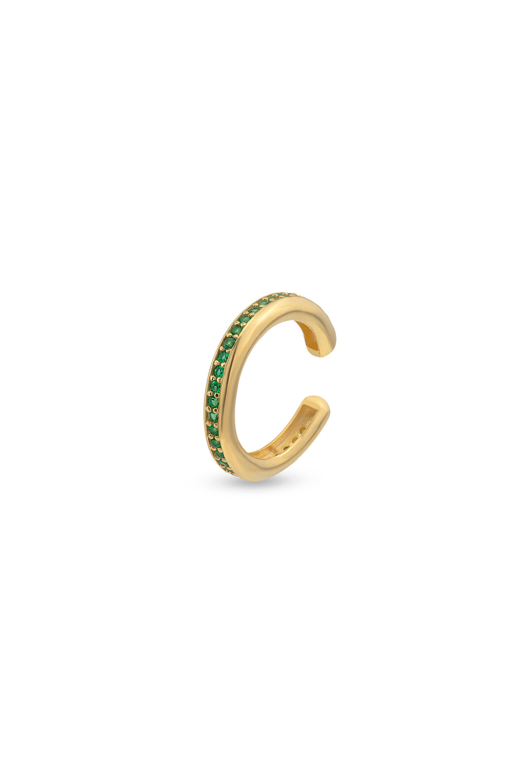 Gal İstanbul-Tiny Earcuff Gold x Green-Küpe-1-milagron.live