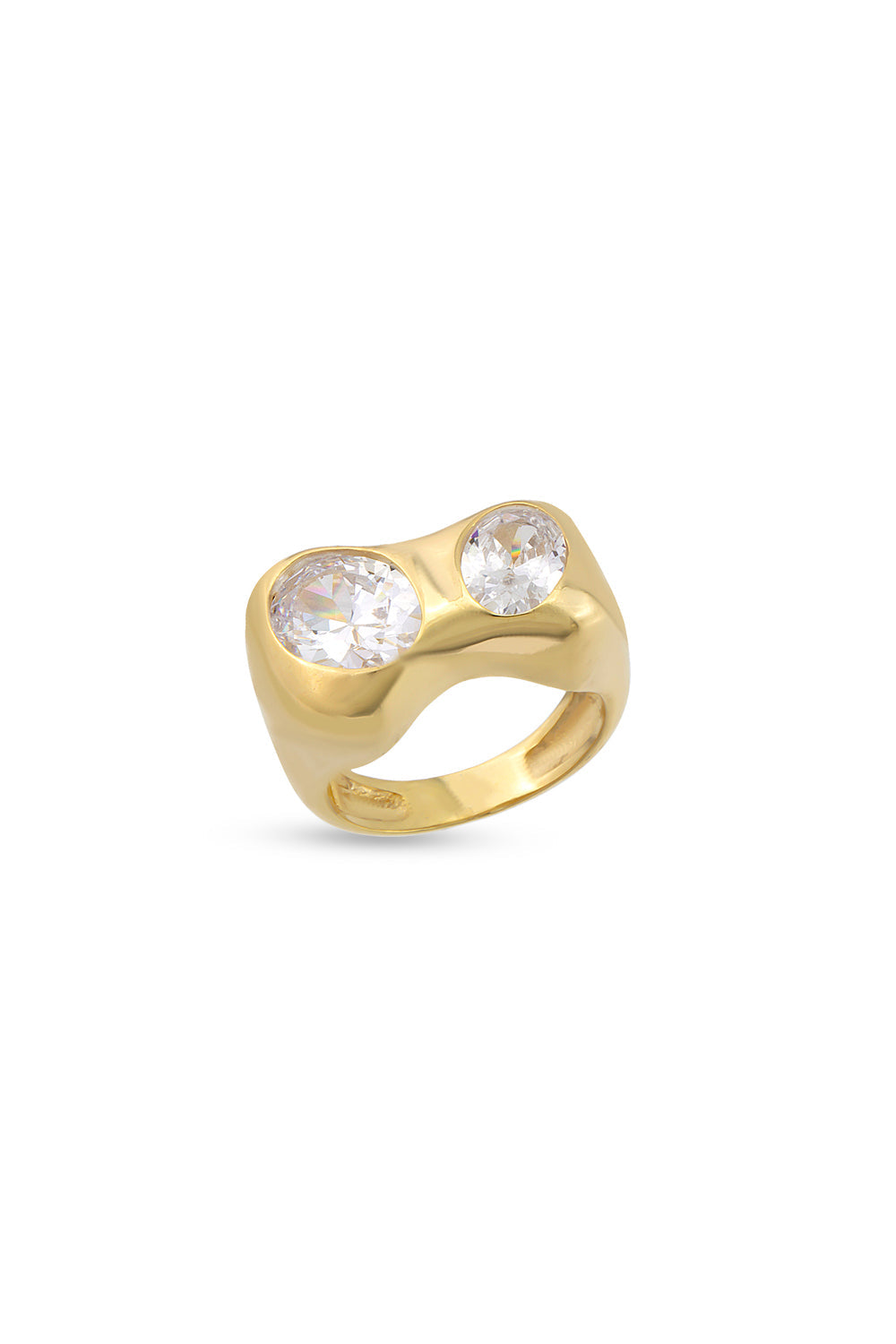 Gal İstanbul-Two Stone Ring Gold-Yüzük-1-milagron.live