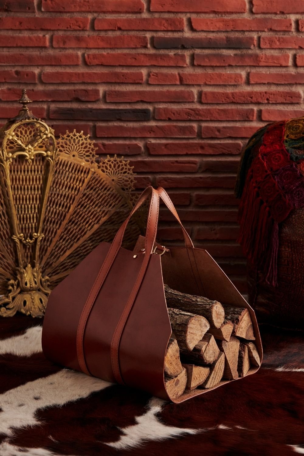 Gardin Leather-Deri Tasarım Odunluk-Şömine-1-milagron.live
