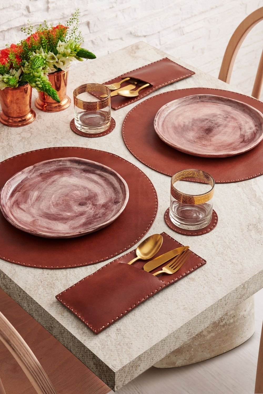 Gardin Leather-6'lı Gerçek Deri Bardak Altlığı-Bardak Altlığı-1-milagron.live
