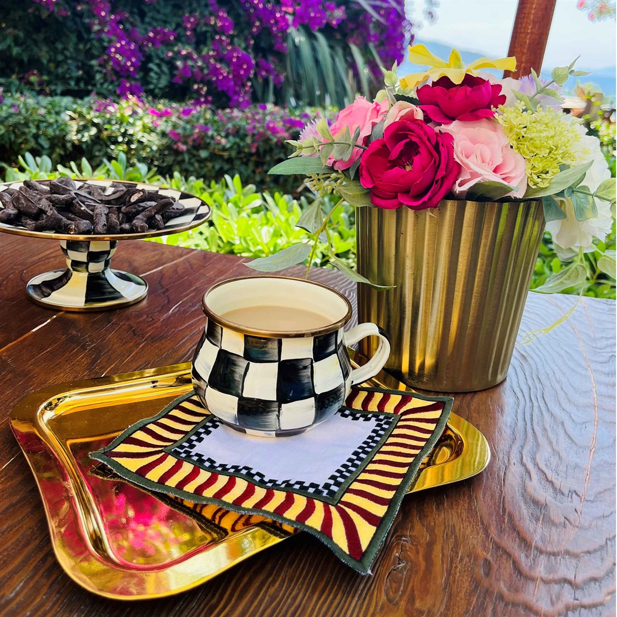 Dekoratif Damalı Wavy Serisi Kokteyl Peçete ( 2 Adet )