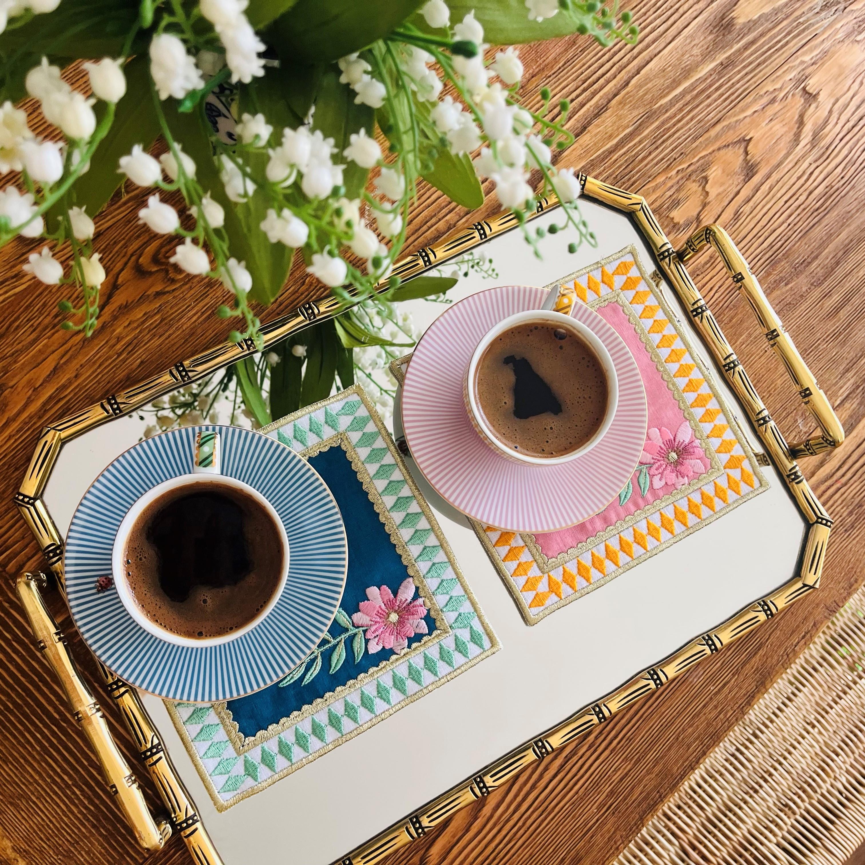 La Majorelle Uyumlu Pembe ve Yeşil Kokteyl Peçete ( 2 Adet )