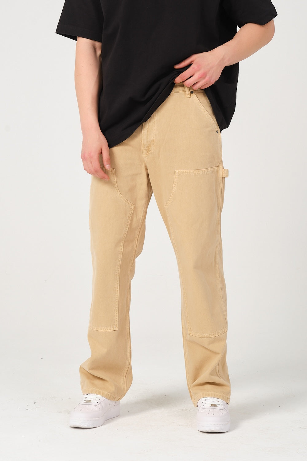 Gennaro-Carpenter Pants - Camel-Kot Pantolon-3-milagron.live