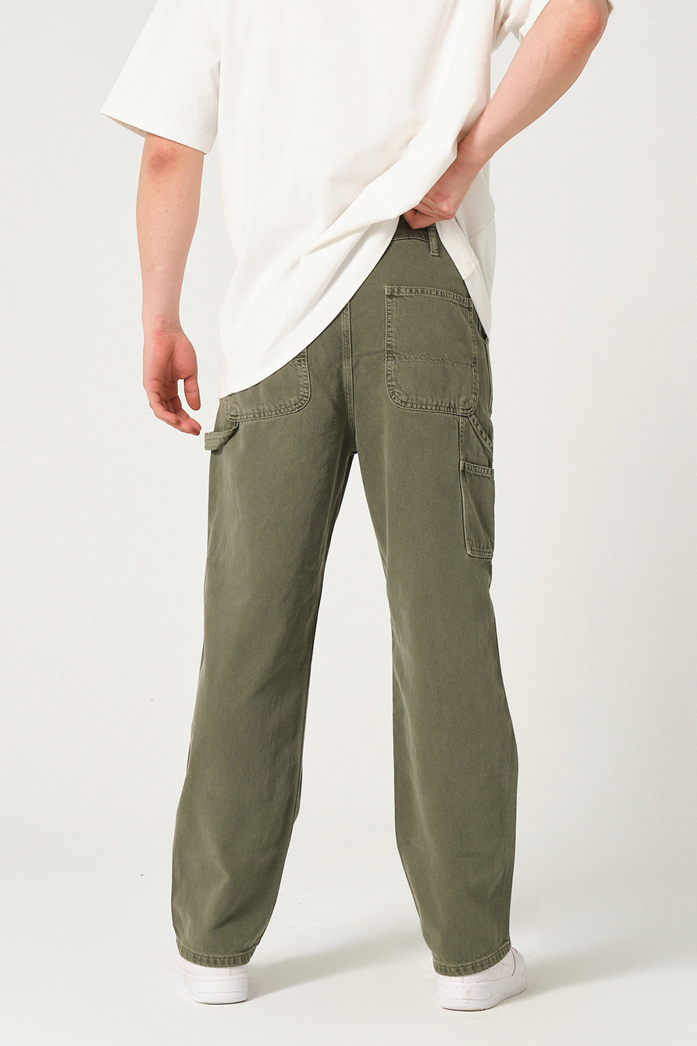 Gennaro-Carpenter Pants - Haki-Kot Pantolon-2-milagron.live