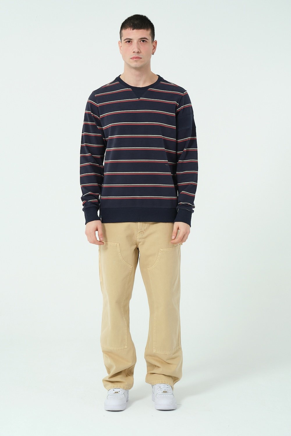 Gennaro-Çizgili Crewneck Sweatshirt-Sweatshirts & Hoodies-2-milagron.live