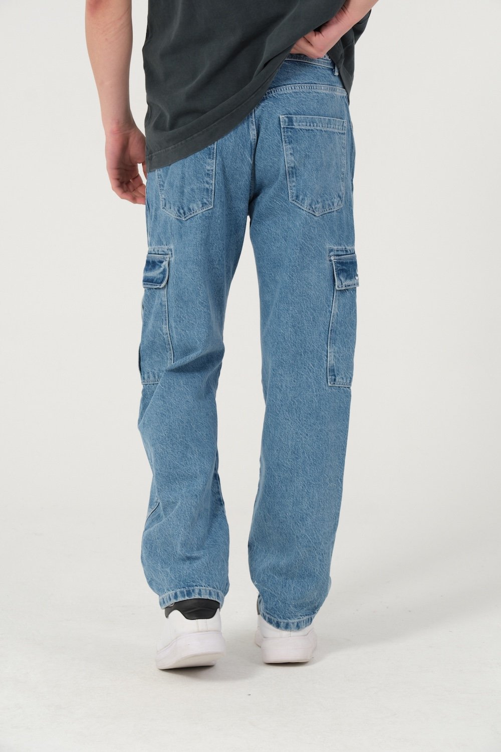 Gennaro-Relax Fit Denim Kargo-Kot Pantolon-2-milagron.live