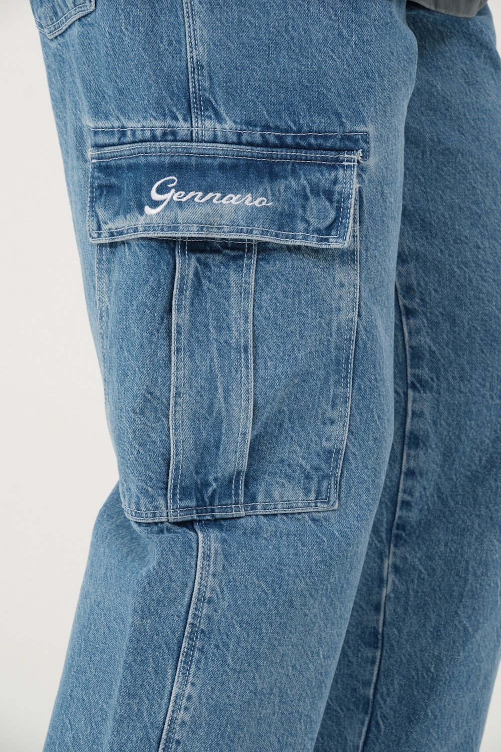 Gennaro-Relax Fit Denim Kargo-Kot Pantolon-5-milagron.live