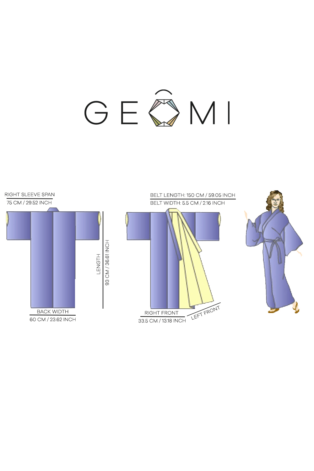 Geomi-Rainbow Kimono - Siyah-Kimono-2-milagron.live