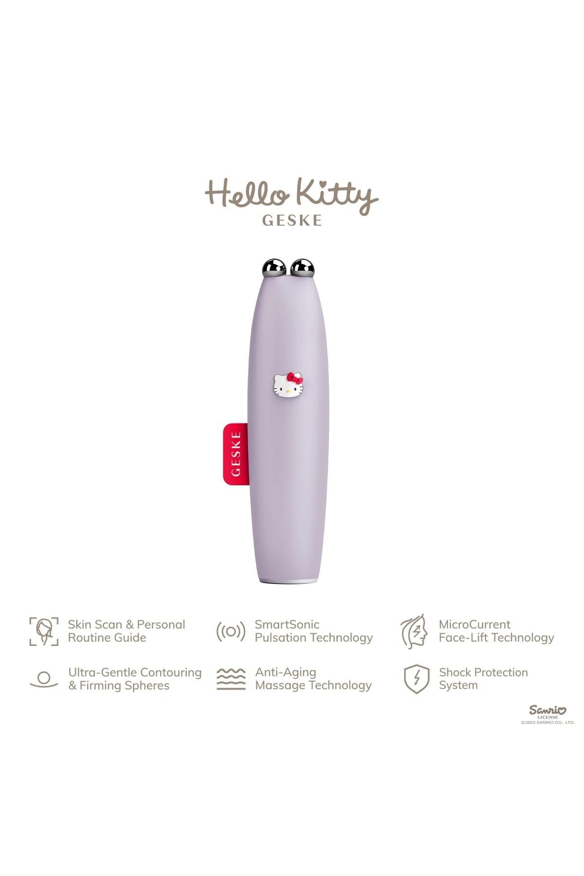 Geske-Hello Kitty Titreşimli Mikro Akım Yüz Sıkılaştırıcı Akıllı Kalem | Microcurrent Face Lift Pen-Cilt Bakım Aletleri-2-milagron.live