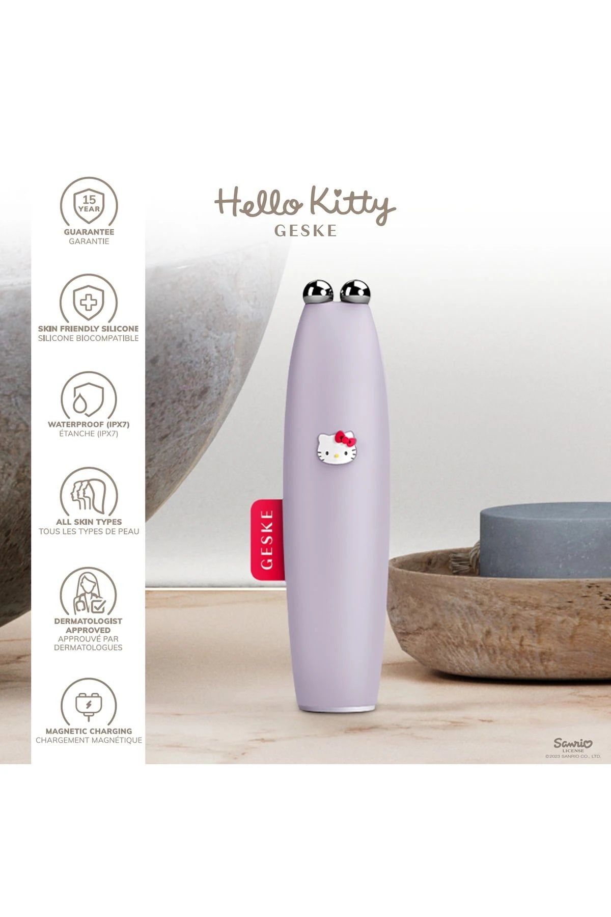 Geske-Hello Kitty Titreşimli Mikro Akım Yüz Sıkılaştırıcı Akıllı Kalem | Microcurrent Face Lift Pen-Cilt Bakım Aletleri-3-milagron.live