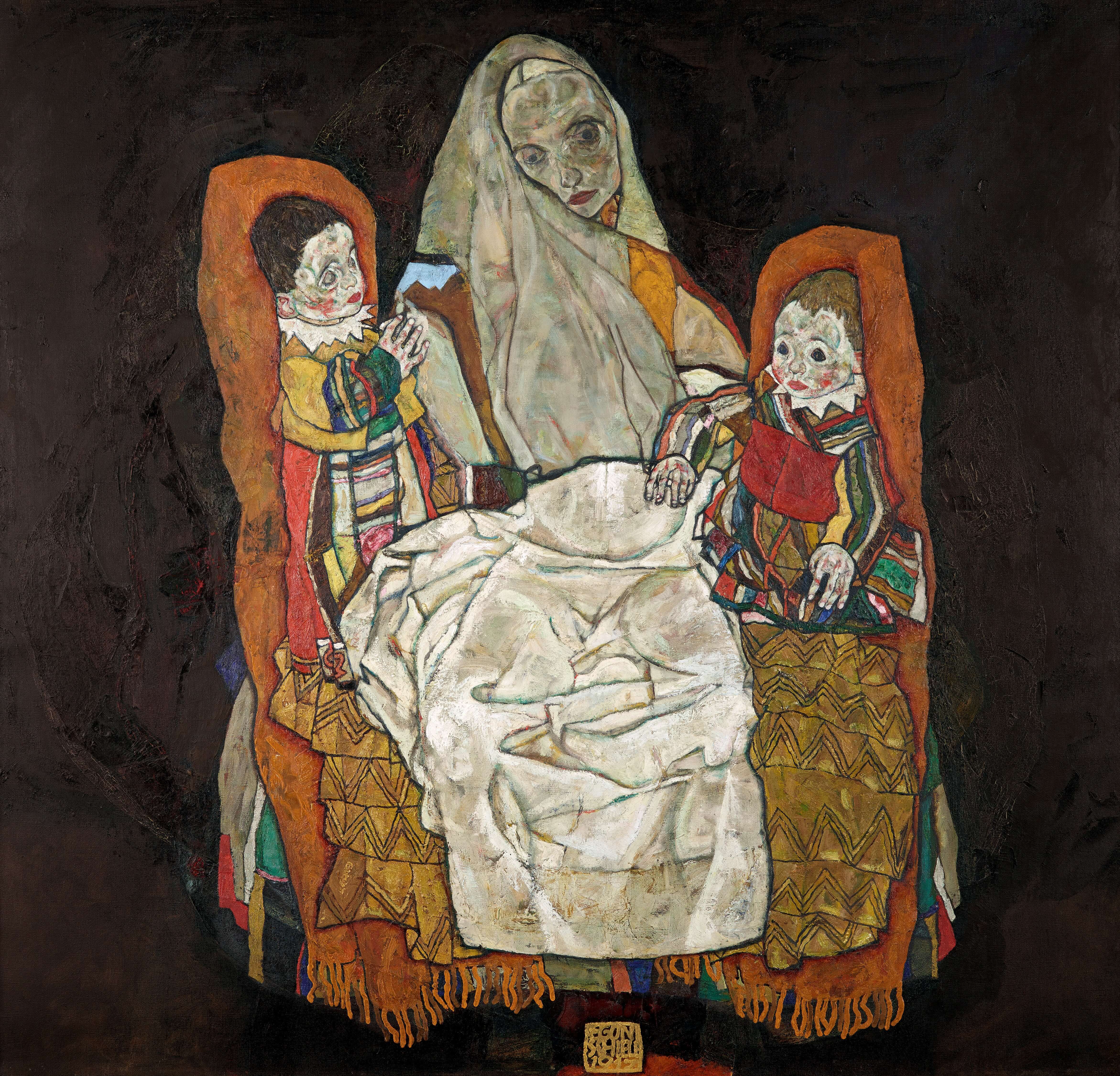 Egon Schiele - İKi Çocuklu Anne Iii