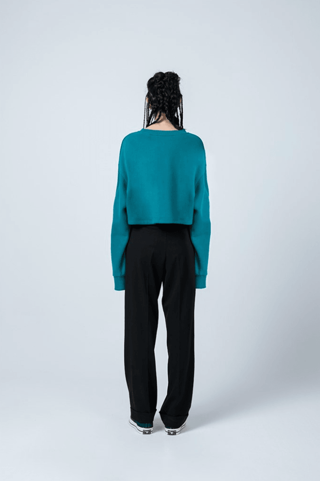 Gruff-Green Crop-Sweatshirts & Hoodies-5-milagron.live
