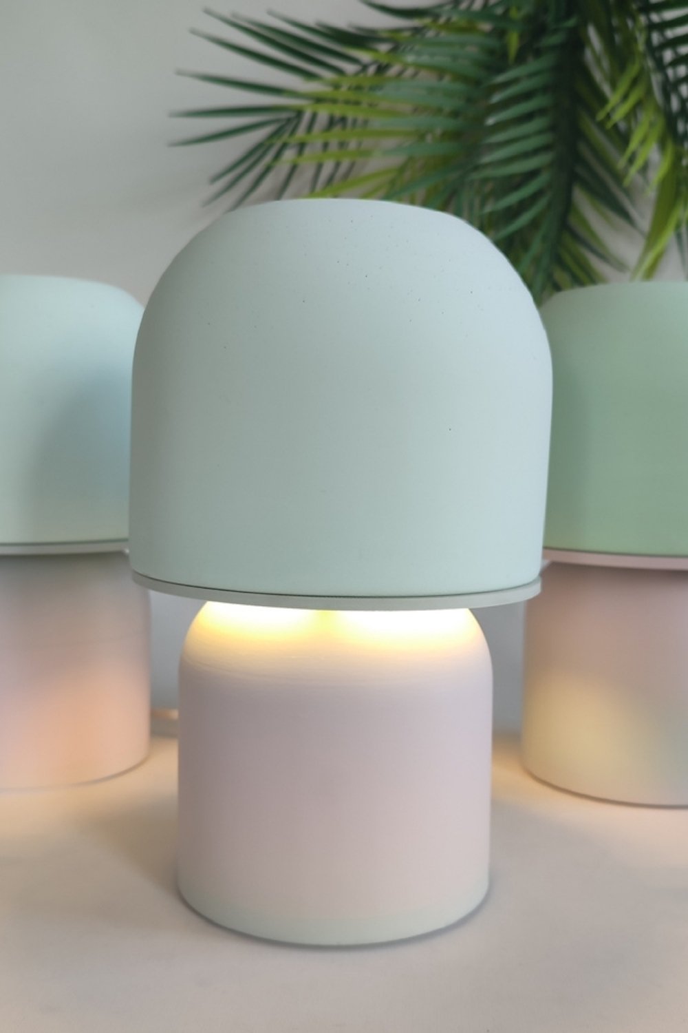Hgo Atelier-Pink & Mint Mantar Abajur-Abajur-4-milagron.live