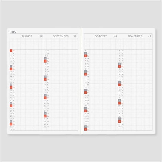 Hobonichi-Techo Original Ajanda, A6 - 2027 İngilizce-Ajanda-4-milagron.live